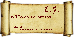 Bárdos Fausztina névjegykártya